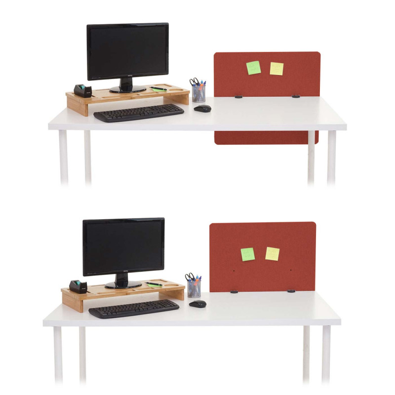 Séparation acoustique de bureau écran d'intimité pour bureau tissu/textile - 65x60cm brun