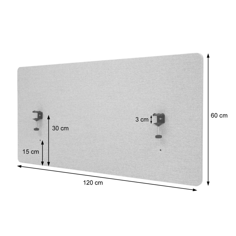 Séparation acoustique de bureau écran de confidentialité pour bureau tissu/textile - 120x60cm brun