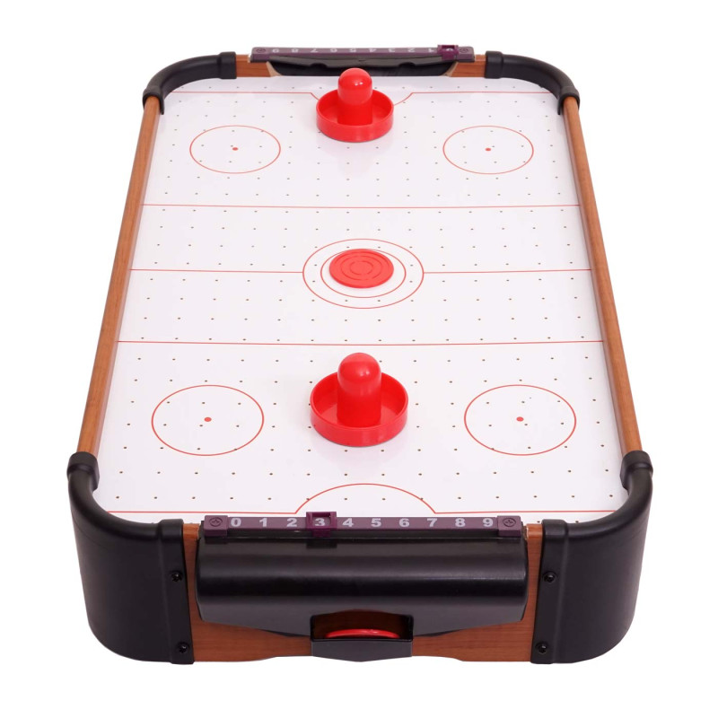 Mini Air Hockey jeu de table air hockey avec accessoires, bois 56x30x10cm