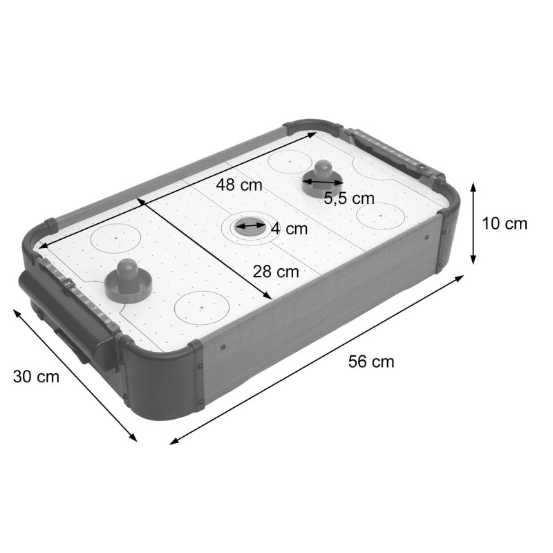 Mini Air Hockey jeu de table air hockey avec accessoires, bois 56x30x10cm