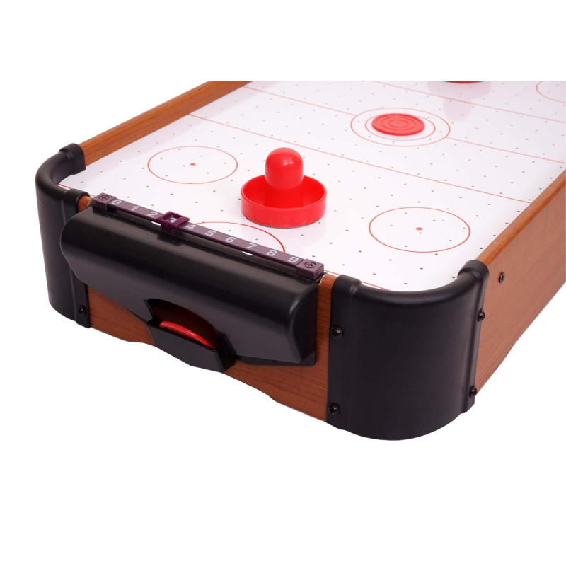 Mini Air Hockey jeu de table air hockey avec accessoires, bois 56x30x10cm