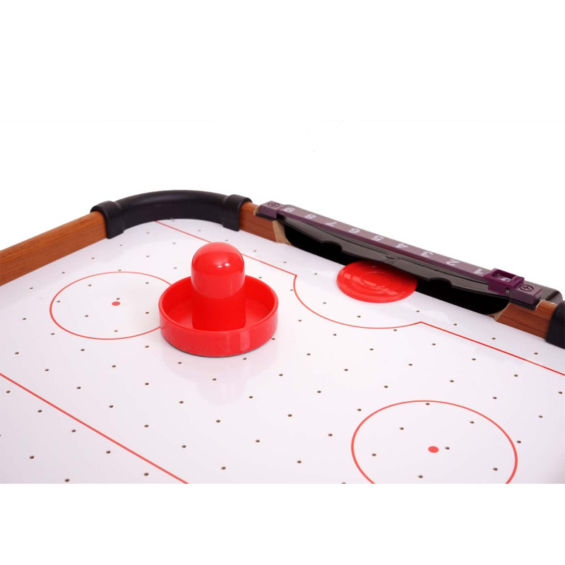 Mini Air Hockey jeu de table air hockey avec accessoires, bois 56x30x10cm