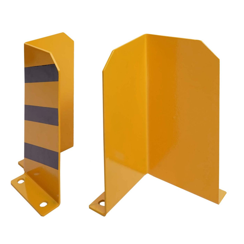 2x Protection contre les chocs protection d'angle, avec boulon d'ancrage 40x18cm jaune-noir