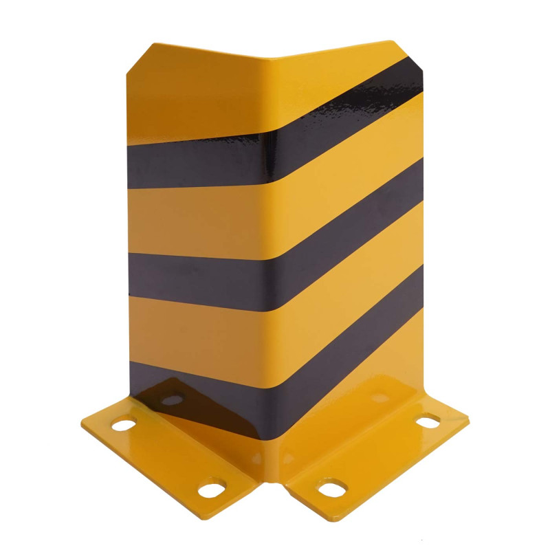 2x Protection contre les chocs protection d'angle, avec boulon d'ancrage 40x18cm jaune-noir