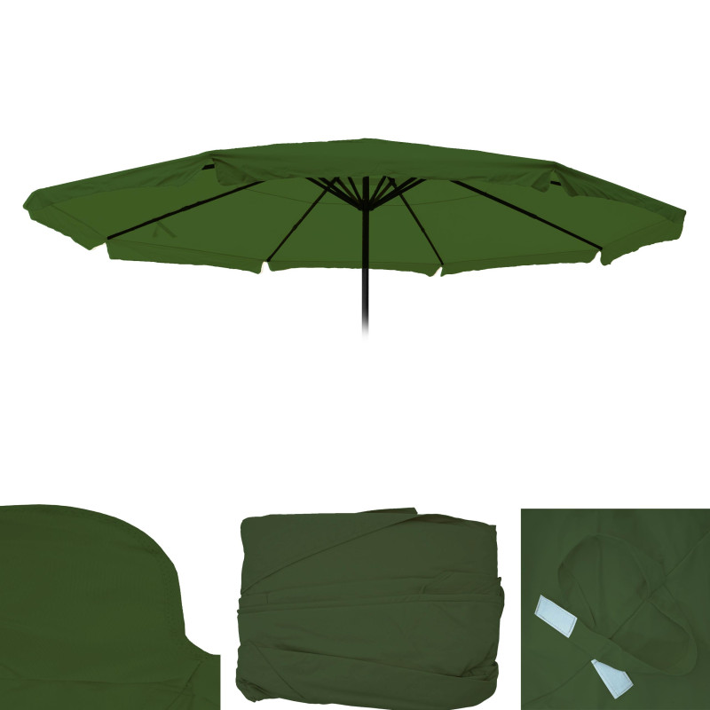 Toile pour parasol Meran Pro, parasol de marché gastronomique avec volant Ø 5m, polyester - vert