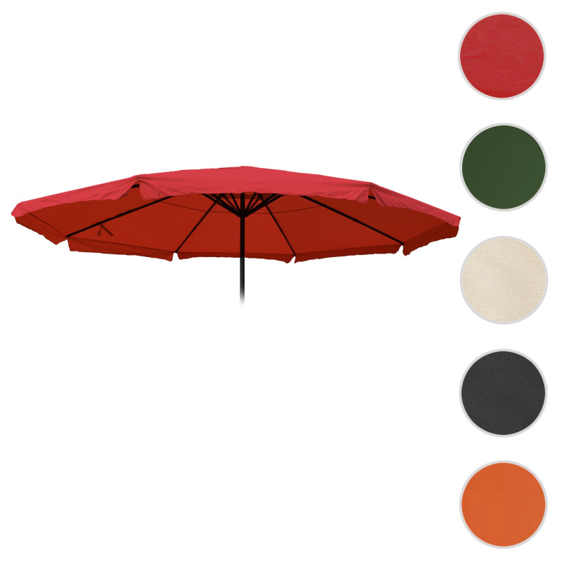 Toile pour parasol Meran Pro, parasol de marché gastronomique avec volant Ø 5m, polyester - bordeaux