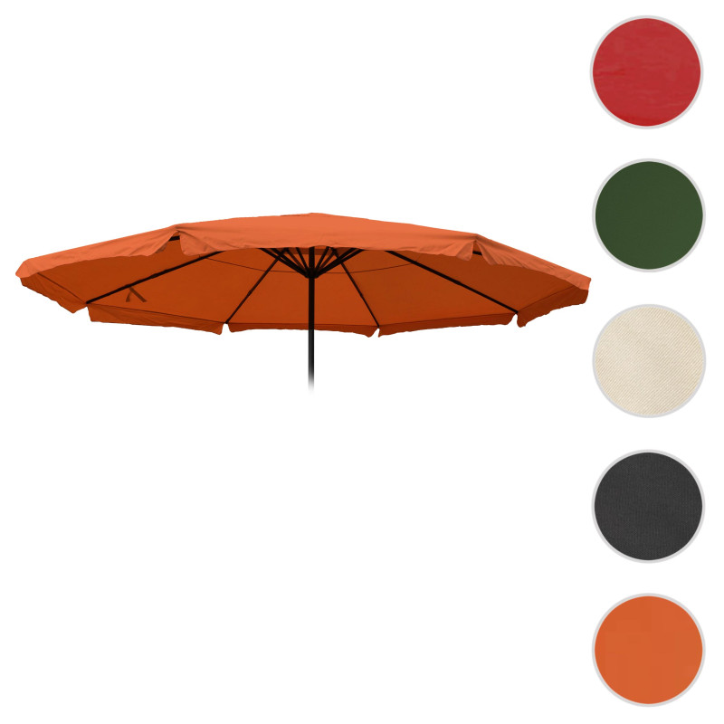 Toile pour parasol Meran Pro, parasol de marché gastronomique avec volant Ø 5m, polyester - terre cuite