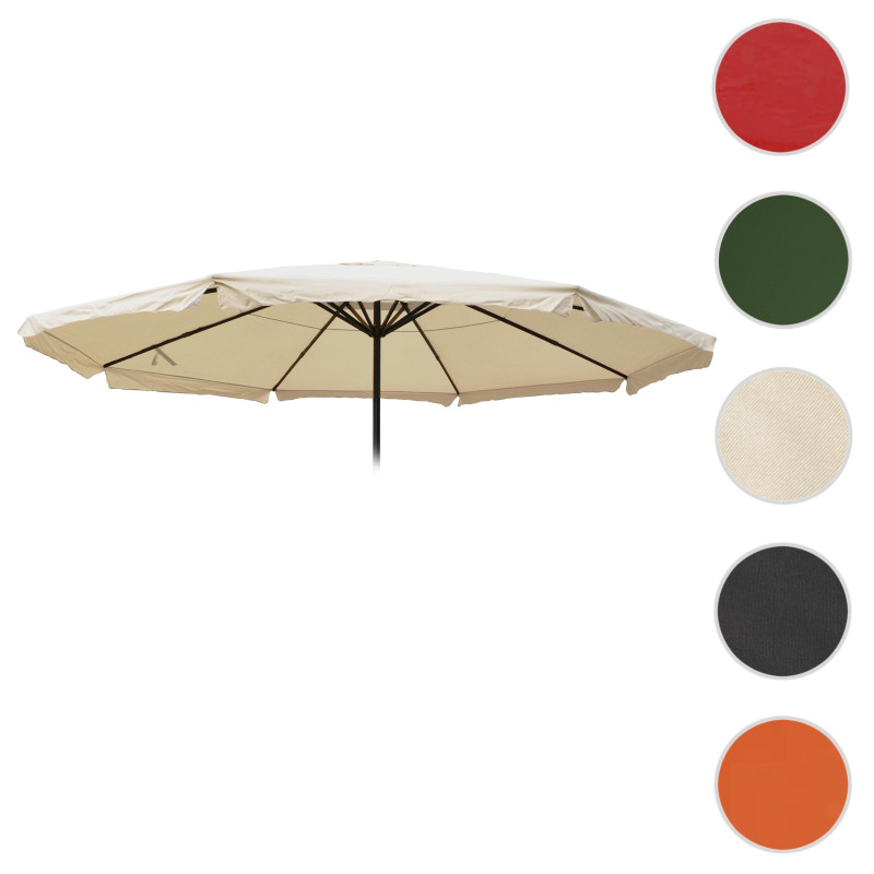 Toile pour parasol Meran Pro, parasol de marché gastronomique avec volant Ø 5m, polyester - crème