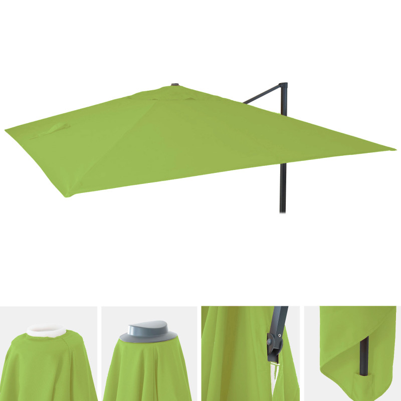 Toile pour parasol de luxe 3x3m (Ø4,24m) polyester 2,7kg - vert clair
