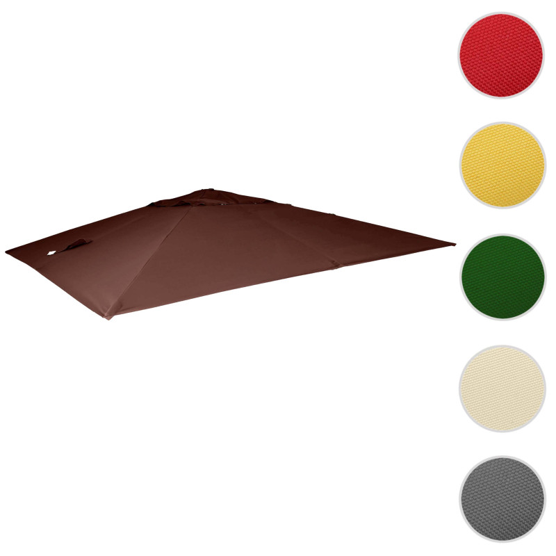 Toile pour parasol de luxe 3x3m (Ø4,24m) polyester 2,7kg - marron