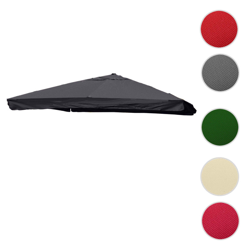 Toile pour parasol de luxe avec rabat 3,5x3,5m (Ø4,95m) polyester 4kg - crème-gris