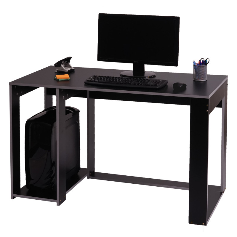 Bureau bureau informatique table de bureau, 120x60x76cm - noir-gris