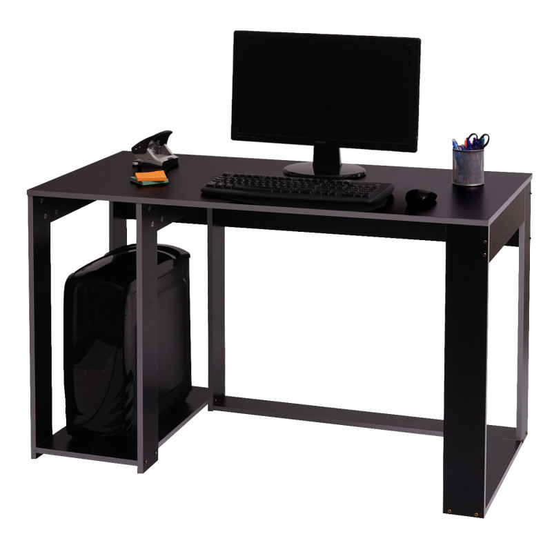 Bureau bureau informatique table de bureau, 120x60x76cm - noir-gris
