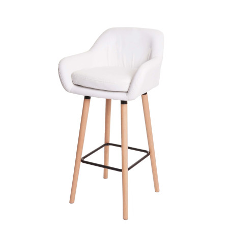 2x Tabouret de bar Malmö T381, chaise de bar tabouret de comptoir - simili cuir, blanc