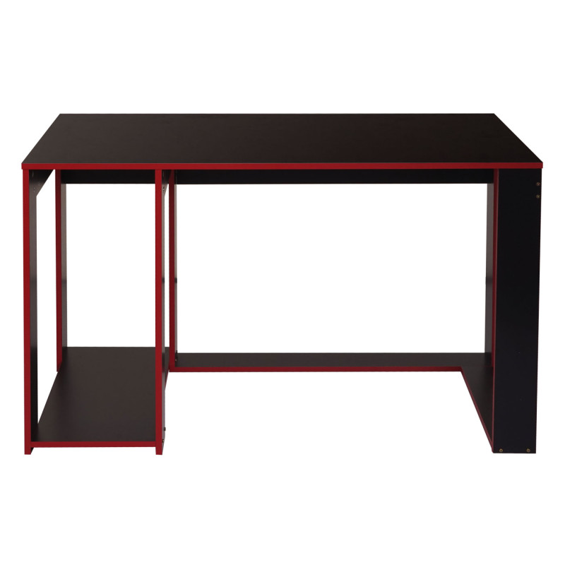 Bureau bureau informatique table de bureau, 120x60x76cm - noir-rouge