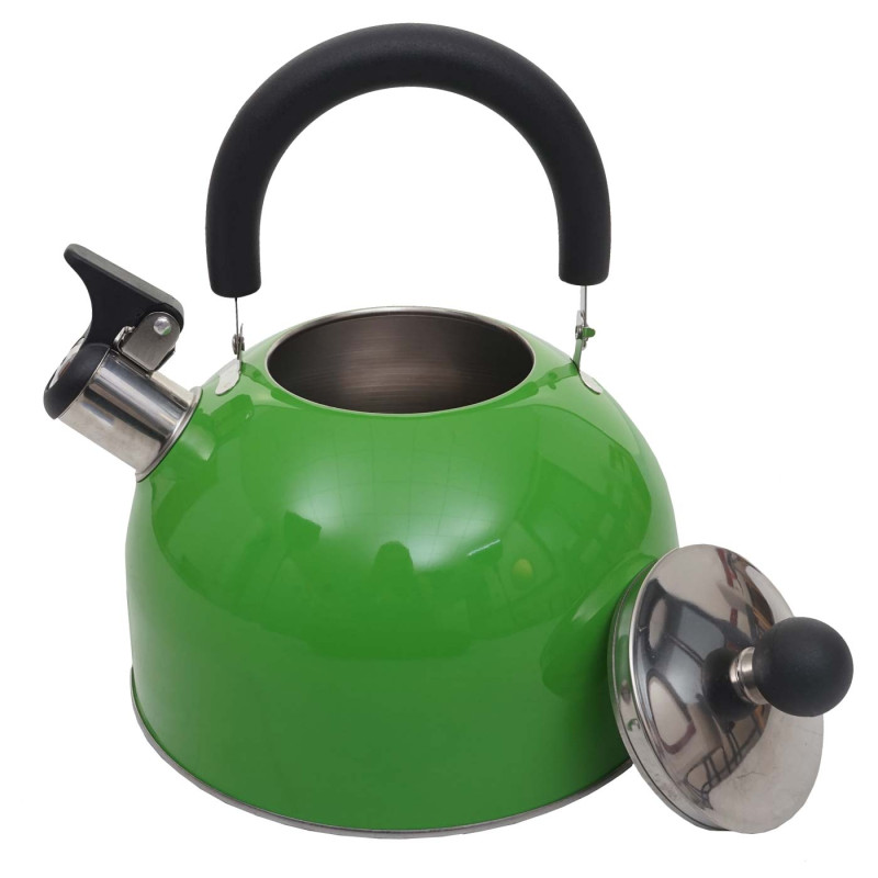 Bouilloire à flûte Bouilloire à thé, Acier inoxydable résistant à la chaleur 2,5l - vert