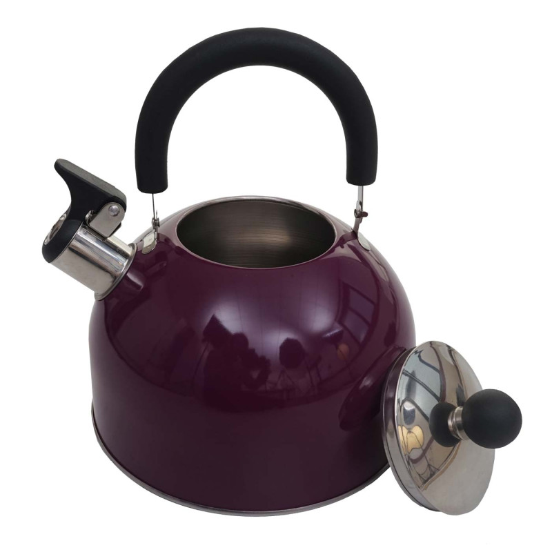 Bouilloire à flûte Bouilloire à thé, Acier inoxydable résistant à la chaleur 2,5l - violet