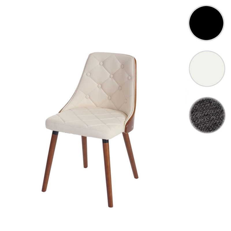 Chaise de salle à manger chaise visiteur , aspect noyer - tissu/textile gris