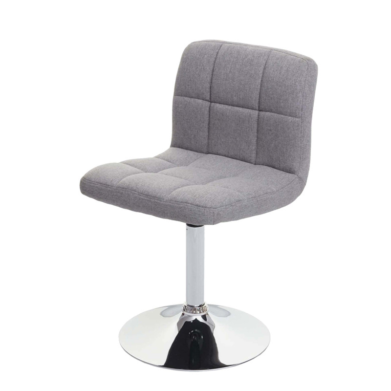 Kavala chaise de salle à manger, , pivotante - tissu/textile gris clair, base chromée