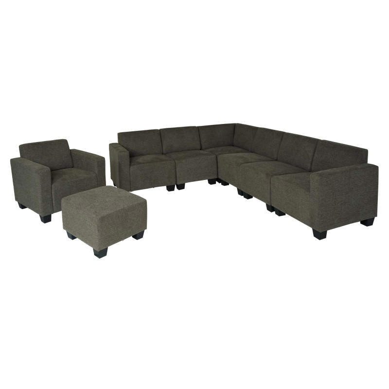 Modular Sofa-System Ensemble de canapés Lyon 6-2, tissu/textile - brun