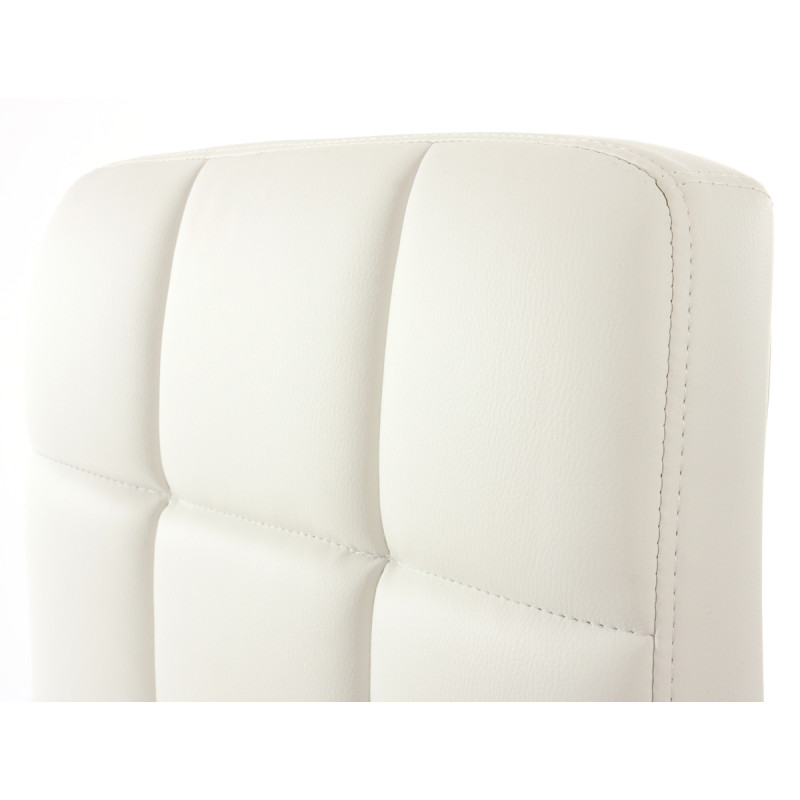 Chaise de salle à manger Kavala, , pivotante - simili cuir blanc base chromée